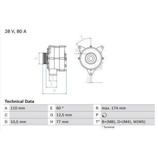 Drehstromgenerator - Bosch 0 986 039 790 - 0986039790