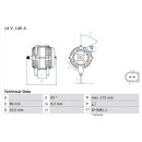 Drehstromgenerator - Bosch 0 986 049 950 - 0986049950
