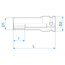 1/2" 6-Kant Kraft-Steckschlüssel für...