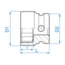 1/2" 6-Kant Kraft-Steckschlüssel, kurz KING...