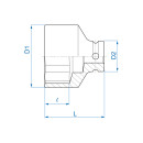 1/2" 6-Kant Kraft-Steckschlüssel, metrisch  KING TONY - 4535M