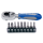 1/4" Mini-Umschaltratsche und Bits Set - 10 tlg. KING TONY - 1001MR
