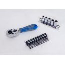 1/4" Steckschlüssel-Satz mit Zubehör - 15 tlg. KING TONY - 2515MR
