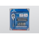 1/4" Steckschlüssel-Satz mit Zubehör - 15 tlg. KING TONY - 2515MR