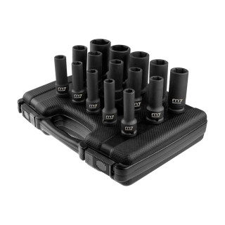 Kraft-Steckschlüssel-Set 1/2", lang, metrisch - 15 tlg M7 - MB43015M
