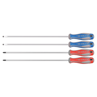 Schlitz- und PHILLIPS®-Schraubendreherset, extra lang - 4 tlg. KING TONY - 30104MR