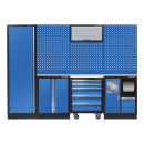 Komplettes Mobilier (Schwarz/Königsblau/Holz) -...