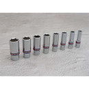 3/8" Zoll Steckschlüssel-Set, lang - 8 tlg. KING TONY - 3508SR