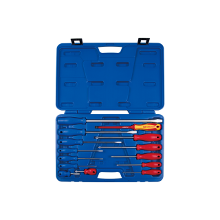 Schlitz- und PHILLIPS®-Schraubendreher, PVC-Griffe - 14 tlg.  KING TONY - 35114MR