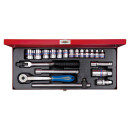3/8" Steckschlüssel-Set mit Zubehör,...