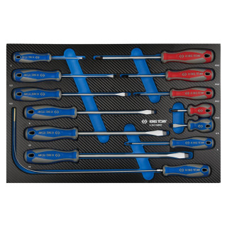 Schlitz- und PHILLIPS® -Schraubendreher, EVAWAVE - 13 tlg KING TONY - 935113MRE