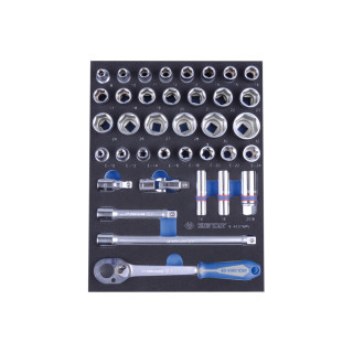1/2" Steckschlüsselset und Zubehör in EVAWAVE - 37 tlg. KING TONY - 94537MRV