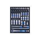 3/8" Steckschlüsselset mit Zubehör, metrisch, EVAWAVE - 44 tlg. KING TONY - 93544MRV