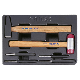 Körner- und Splinttreiber-Satz mit Handschutz - 6 tlg. KING TONY - 990106SR