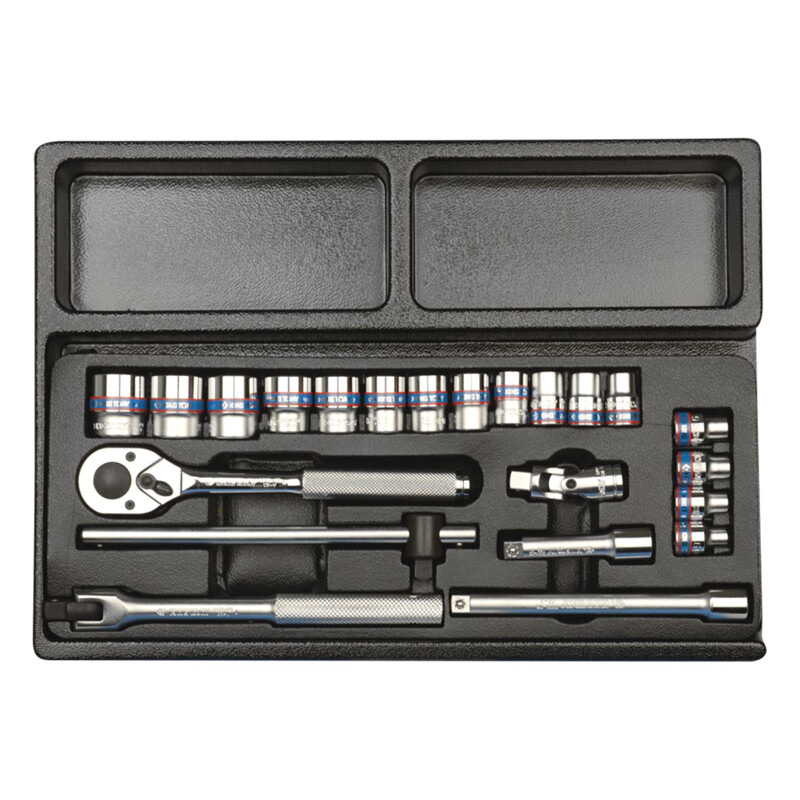 3/8" Steckschlüssel-Modul-Satz mit Zubehör, metrisch - 22 tlg. KING ...