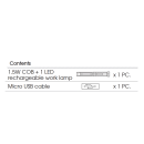 LED-Taschenlampe COB 1.5W + 1 LED (145 & 80 lm) KING TONY - 9TA28A