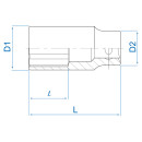 3/8" Steckschlüssel, metrisch, lang - 24 mm KING TONY - 323524M