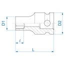 3/8" Kraft-Steckschlüssel, Zoll, für Außen-TORX®-Schrauben KING TONY - 357514M