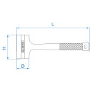 Rückschlagfreier Hammer - 1134 g KING TONY - 785140