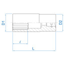 1/2" Steckschlüssel, metrisch, lang - 9 mm KING TONY - 423509M