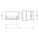 6-Kant Kraft-Steckschlüssel, metrisch, lang, Universalgelenk - 13 mm KING TONY - 4A5513M