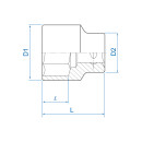 3/4" Steckschlüssel, metrisch - 23 mm KING TONY - 633023M