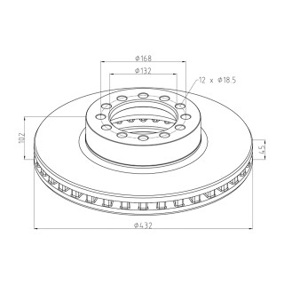 Bremsscheibe, Ø 432 - PE Automotive 026.684-00A