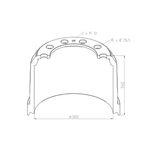 Bremstrommel, Bremsengröße 300x200 - PE Automotive 326.006-00A