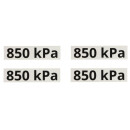 Warnhinweis, Achslastplakette 850 kPA (4Stück,...