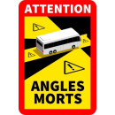 Warnhinweis Aufkleber für den toten Winkel ANGLES...