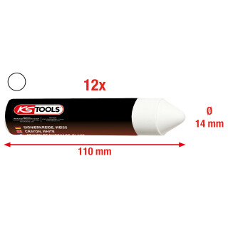 Signierkreide, weiss, 12er Pack - KS Tools 100.4050