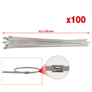 Edelstahl Kabelbinder mit Kugelverschluss, 4,6x250mm, 100 Stück - KS Tools 115.1592