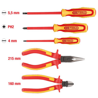 ERGOTORQUE VDE Zangen- und Schraubendreher-Satz, 5-tlg Variante 1 - KS Tools 117.1170