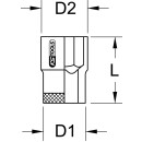 1/2" Stecknuss mit Schutzisolierung, 15/32" -...