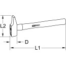 Schlosserhammer, Hickory-Stiel, französische Form, 250g - KS Tools 142.1030