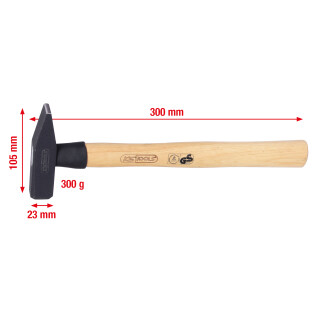 Schlosserhammer mit Hickorystiel, 300g - KS Tools 142.1330