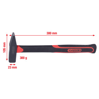 Schlosserhammer mit Fiberglasstiel, 300g - KS Tools 142.1331