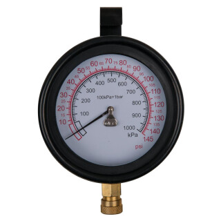 Manometer Ø 100,0 mm, 0 - 10 bar mit 1/4" Schnellkupplung - KS Tools 150.2326