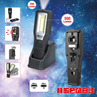 Mobile Werkstatt-Handlampe, knickbar, 550 Lumen - KS Tools 150.4490