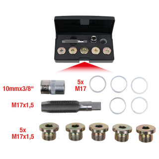 Ölablassschrauben-Gewindereparatur-Satz, 12-tlg M17 x 1,5 - KS Tools 150.4930