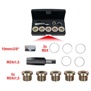 Ölablassschrauben-Gewindereparatur-Satz, 12-tlg M24 x 1,5 - KS Tools 150.4950