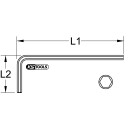Innensechskant-Winkelstiftschlüssel phosphatiert, kurz, 0,7mm - KS Tools 151.26007