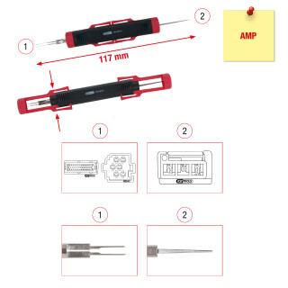 Kabel-Entriegelungswerkzeug für Flachstecker und Flachsteckhülsen 1,6mm - KS Tools 154.0012