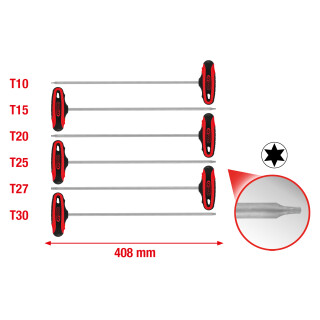 T-Griff-Torx-Winkelstiftschlüssel-Satz, 6-tlg - KS Tools 158.8050