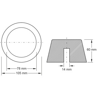 Gummiauflage 11 für Hebebühnen, Ø 105 mm - KS Tools 160.0485