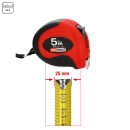 Bandmaß mit Feststeller,schwarz-rot, 5m, 25mm - KS...