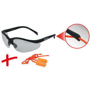 Schutzbrille-transparent, mit Ohrstöpsel - KS Tools 310.0176