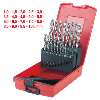 HSS-G Spiralbohrer-Satz, Kunststoffkassette, 19-tlg 1-10mm - KS Tools 330.2620