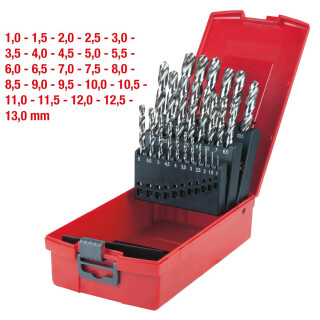 HSS-G Spiralbohrer-Satz, Kunststoffkassette, 25-tlg 1-13mm - KS Tools 330.2623