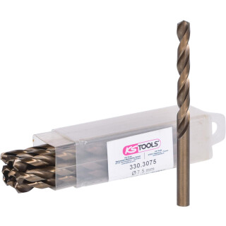 HSS-G Co 5 Spiralbohrer, 7,5mm, 10er Pack - KS Tools 330.3075